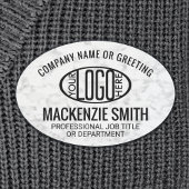 会社ロゴフェイク白大理石の従業員ID 名札