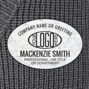 会社ロゴフェイク白大理石の従業員ID 名札