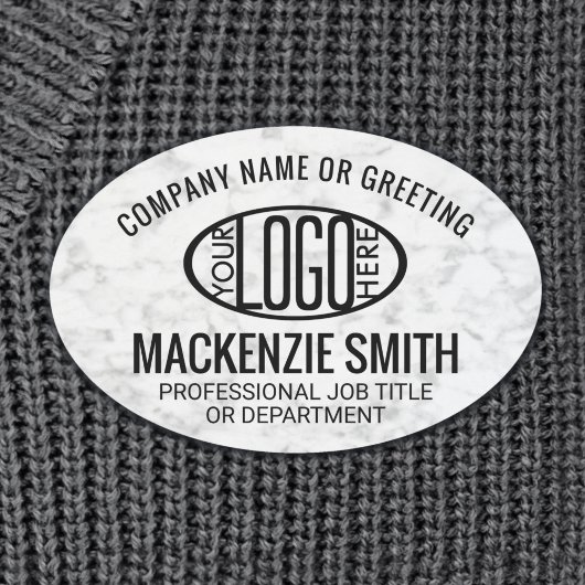 会社ロゴフェイク白大理石の従業員ID 名札