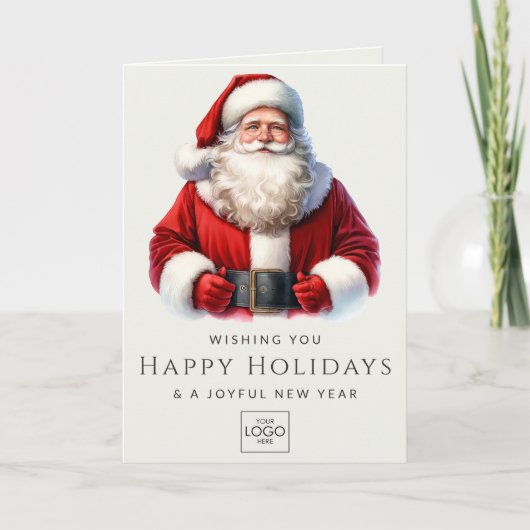 会社ロゴプロフェッショナルエレガントカスタムクリスマス シーズンカード (正面)