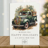 会社ロゴプロフェッショナルエレガントカスタムクリスマス シーズンカード