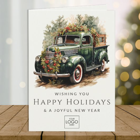 会社ロゴプロフェッショナルエレガントカスタムクリスマス シーズンカード