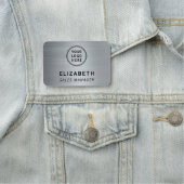 会社ロゴプロフェッショナルシルバー 名札 (インサイチュ)