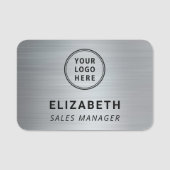 会社ロゴプロフェッショナルシルバー 名札 (正面)