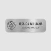 会社ロゴプロフェッショナルフェイクシルバー 名札 (正面)