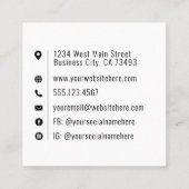 会社ロゴプロフェッショナルミニマリスト スクエア名刺 (裏面)