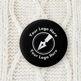 会社ロゴプロフェッショナルモダンブラック公証人 缶バッジ