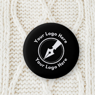 会社ロゴプロフェッショナルモダンブラック公証人 缶バッジ