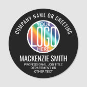会社ロゴプロフェッショナル社員ブラックラウンド 名札 (正面)