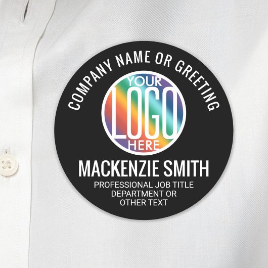 会社ロゴプロフェッショナル社員ブラックラウンド 名札