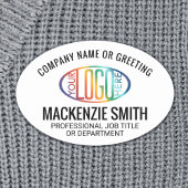 会社ロゴプロフェッショナル社員ホワイトオーバル 名札