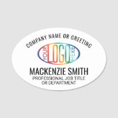 会社ロゴプロフェッショナル社員ホワイトオーバル 名札 (正面)