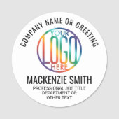 会社ロゴプロフェッショナル社員ホワイトラウンド 名札 (正面)