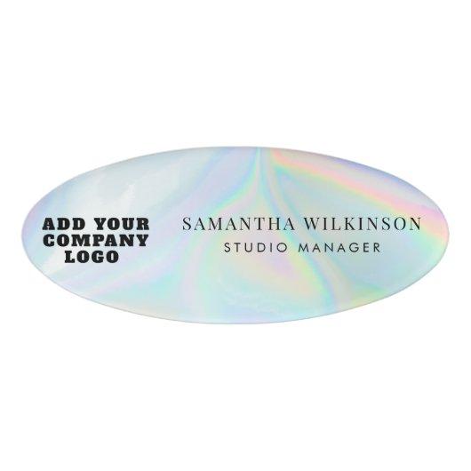 会社ロゴホログラフィックビジネス社員 名札 (正面)