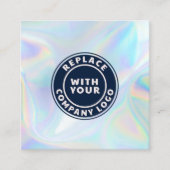 会社ロゴホログラフィックビューティシアンメイクアップ スクエア名刺 (正面)