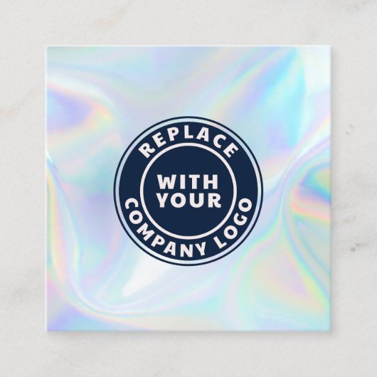 会社ロゴホログラフィックビューティシアンメイクアップ スクエア名刺 (正面)