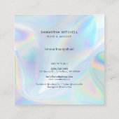 会社ロゴホログラフィックビューティシアンメイクアップ スクエア名刺 (裏面)