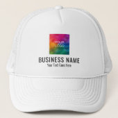 会社ロゴメンズ&ウィメンズホワイトベースボール キャップ (正面)