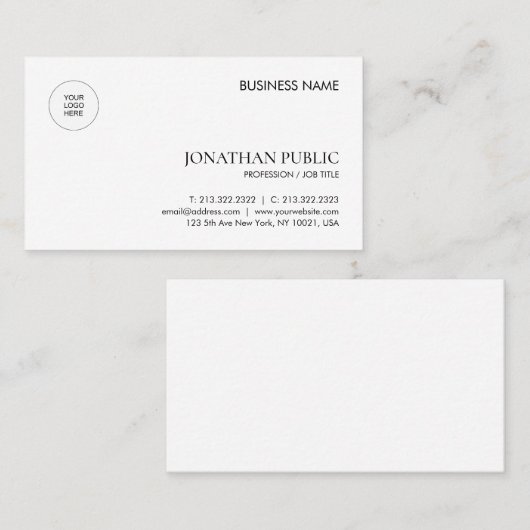 会社ロゴモダンテンプレートプロフェッショナル事業 名刺 (正面/裏面)