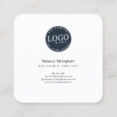 会社ロゴモダンホログラフィックスクリプト従業員 スクエア名刺 (裏面)