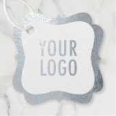 会社ロゴ付きシルバーフォイルブランドラベルつるラベル フェイバータグ (正面)