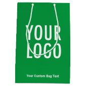 会社ロゴ付き緑の10インチ抱き枕(中) ミディアムペーパーバッグ (裏面)