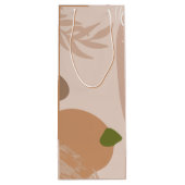 会社ロゴ企業のビジネスのミニマリストシック ワインギフトバッグ (裏面)