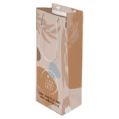 会社ロゴ企業のビジネスのミニマリストシック ワインギフトバッグ (正面アングル)