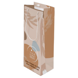 会社ロゴ企業のビジネスのミニマリストシック ワインギフトバッグ