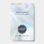 会社ロゴ会社ホログラフィック従業員ID バッジ (Back)