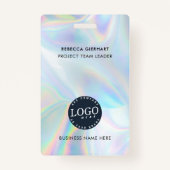 会社ロゴ会社ホログラフィック従業員ID バッジ (裏面)