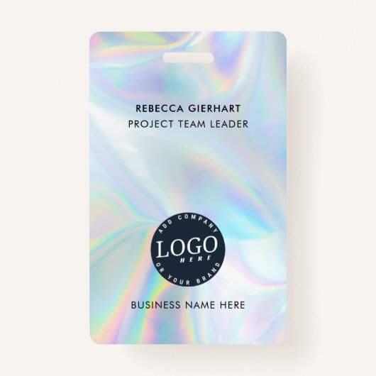会社ロゴ会社ホログラフィック従業員ID バッジ (裏面)