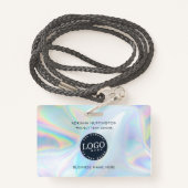 会社ロゴ会社ホログラフィック従業員ID バッジ (裏面ランヤード)