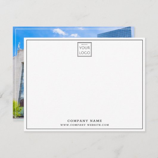 会社ロゴ会社名企業のOffice写真 ノートカード (正面/裏面)