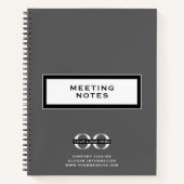 会社ロゴ会議ノート灰色スパイラル ノートブック (正面)