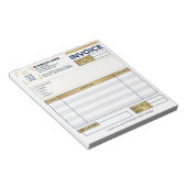 会社ロゴ入りモダン請求書(ビジネス販売フォーム) ノートパッド (アングル)