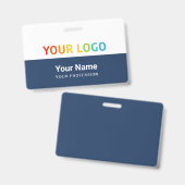 会社ロゴ入りIDカード | カスタム社員スタッフ バッジ (表裏)