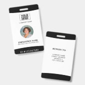 会社ロゴ写真社員 バッジ (Front & Back)