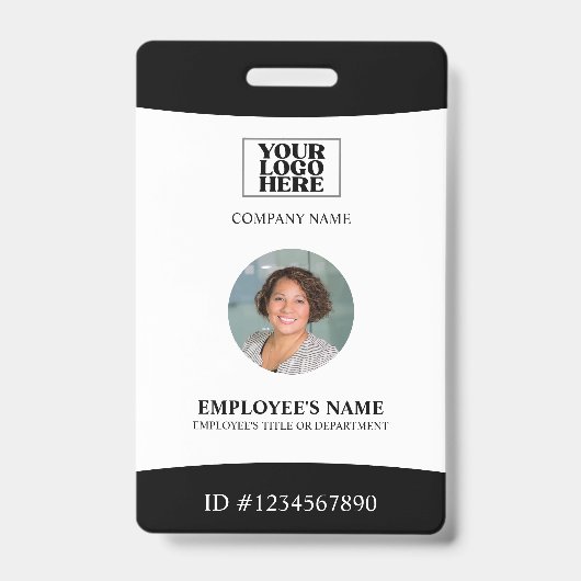 会社ロゴ写真社員 バッジ (Front)