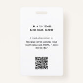 会社ロゴ写真IDシルバーホワイト従業員バッジ バッジ (裏面)