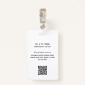 会社ロゴ写真IDシルバーホワイト従業員バッジ バッジ (裏面クリップ)