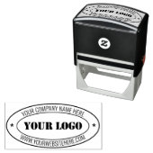 会社ロゴ名WebサイトOval Stampテンプレート セルフインキングスタンプ (インサイチュ)