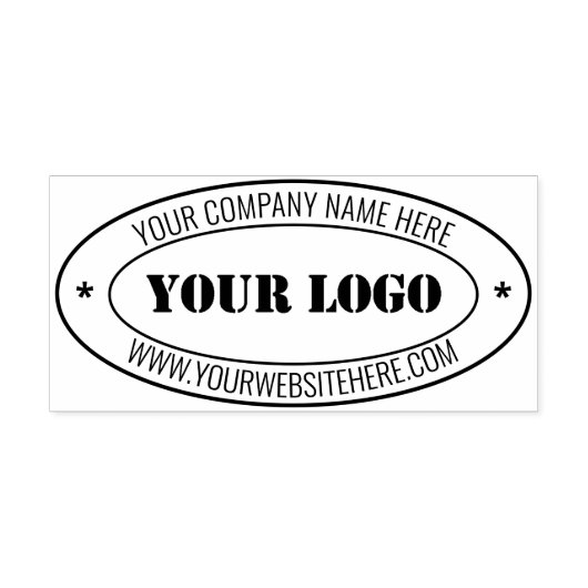 会社ロゴ名WebサイトOval Stampテンプレート セルフインキングスタンプ (デザイン)