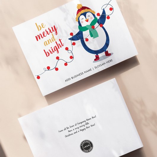 会社ロゴ従業員のクリスマスの追加 シーズンカード