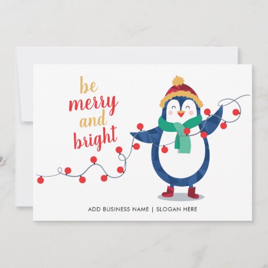 会社ロゴ従業員のクリスマスの追加 シーズンカード (正面)