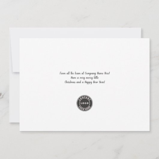 会社ロゴ従業員のクリスマスの追加 シーズンカード (裏面)