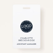 会社ロゴ従業員のスタッフIDの追加 バッジ (正面)