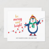 会社ロゴ従業員クリスマスホリデーカードの追加 (正面/裏面)