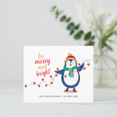 会社ロゴ従業員クリスマスホリデーカードの追加 (スタンド正面)