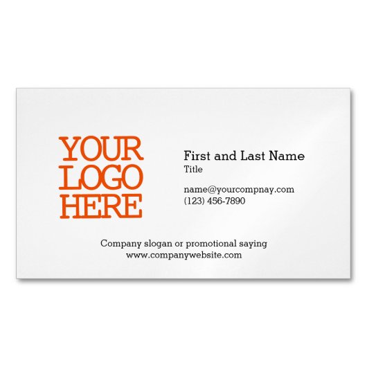 会社ロゴ従業員連絡情報 マグネット名刺 (正面)